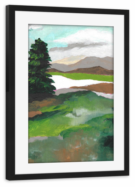 Poster mit Rahmen schwarz "Wald morning" artboxONE - Natur,Abstrakt