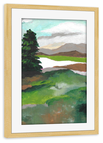 Poster mit Rahmen kiefer "Wald morning" artboxONE - Natur,Abstrakt
