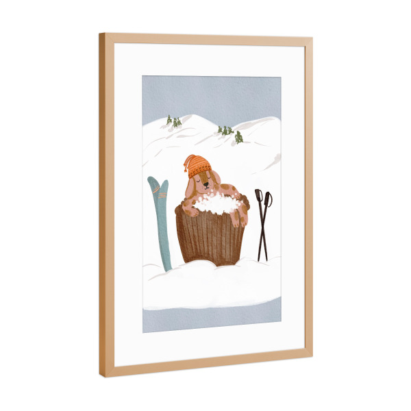 Poster mit Rahmen Kupfer "Bubble Bath" artboxONE - Tiere,Sport