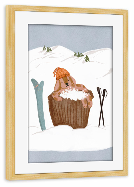 Poster mit Rahmen kiefer "Bubble Bath" artboxONE - Tiere,Sport