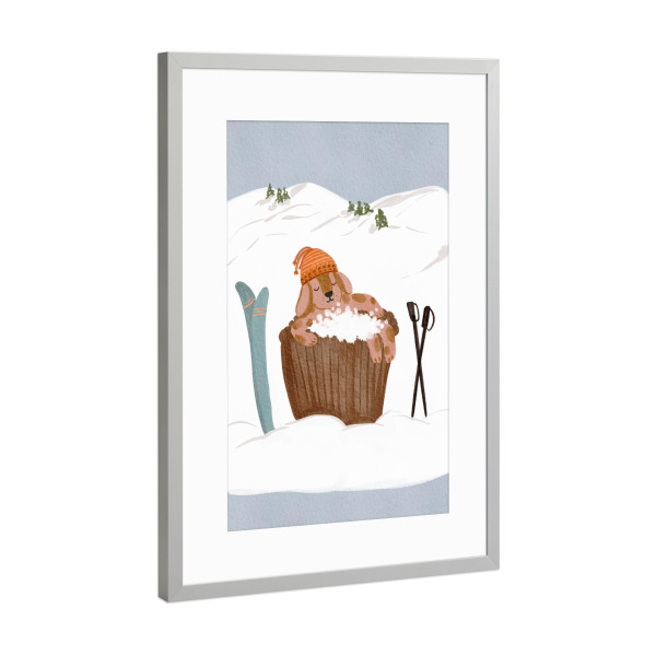 Poster mit Rahmen Silber "Bubble Bath" artboxONE - Tiere,Sport