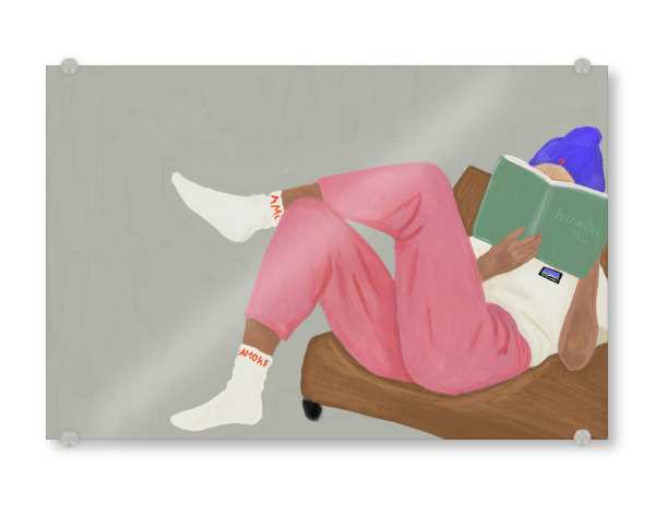 Acrylglasbild "Jogger Love" artboxONE - Fashion - Jogger love,Jogger,Girl,Girls,Girlpower,Jogginghose,Pink,Cozy