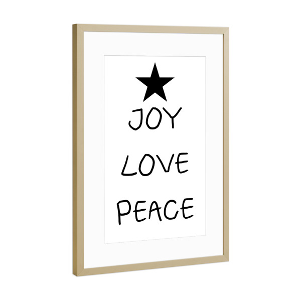 Poster mit Rahmen Gold "Star of Virtues" artboxONE - Schwarzweiß,Weihnachten,Lustig