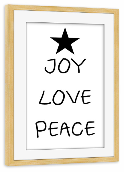 Poster mit Rahmen kiefer "Star of Virtues" artboxONE - Schwarzweiß,Weihnachten,Lustig