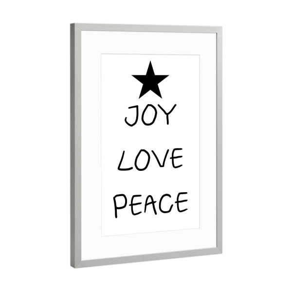 Poster mit Rahmen Silber "Star of Virtues" artboxONE - Schwarzweiß,Weihnachten,Lustig