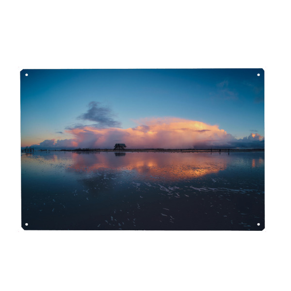Holzbild "Abendwolken über St. Peter-Ording" artboxONE - Natur,Reise / Strand und Meer