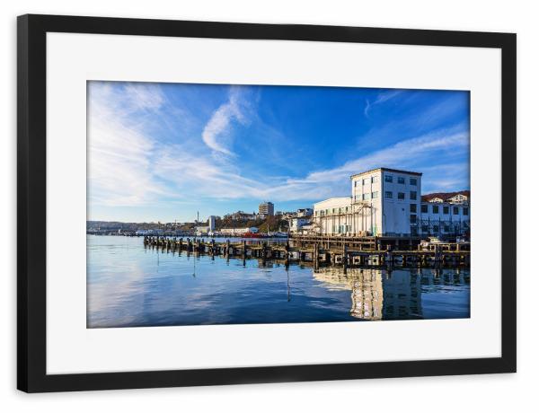 Poster mit Rahmen schwarz "Hafen der Stadt Sassnitz" artboxONE - Natur,Reise,Architektur,Reise / Strand und Meer