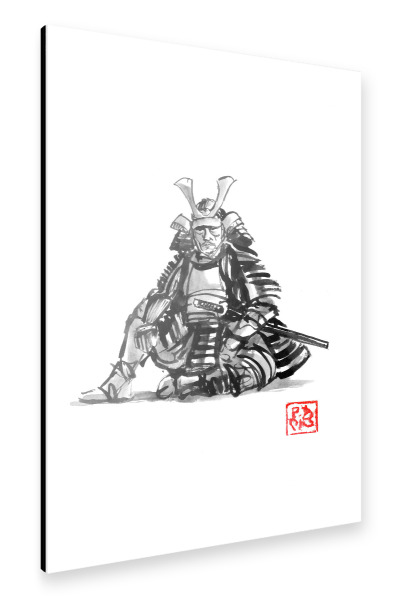Alu-Dibond "Sitting samurai" 75x50 cm artboxONE