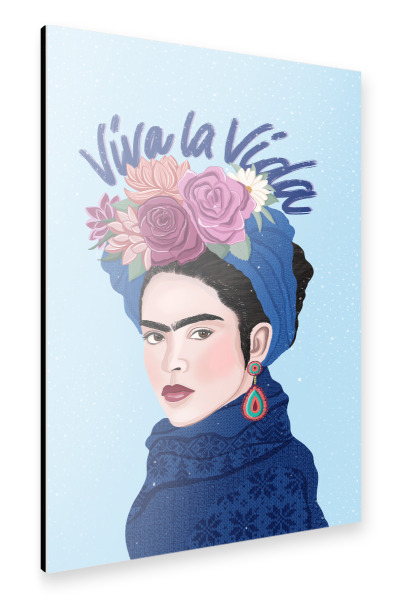 Alu-Dibond "Frida im Schnee. Feiere das Leben" 75x50 cm artboxONE