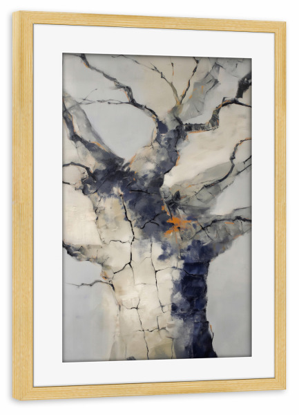 Poster mit Rahmen kiefer "Verwobene Baumformen" artboxONE - Natur,Abstrakt