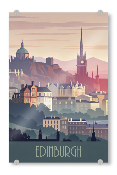 Acrylglasbild "Skyline von Edinburgh" artboxONE - Städte,Abstrakt,Architektur