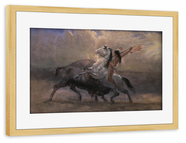 Poster mit Rahmen kiefer "The Last of the Buffalo" artboxONE - Tiere,Für Mama,Für Papa