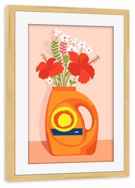 Poster mit Rahmen kiefer "Orange Hibiscus" artboxONE - Floral