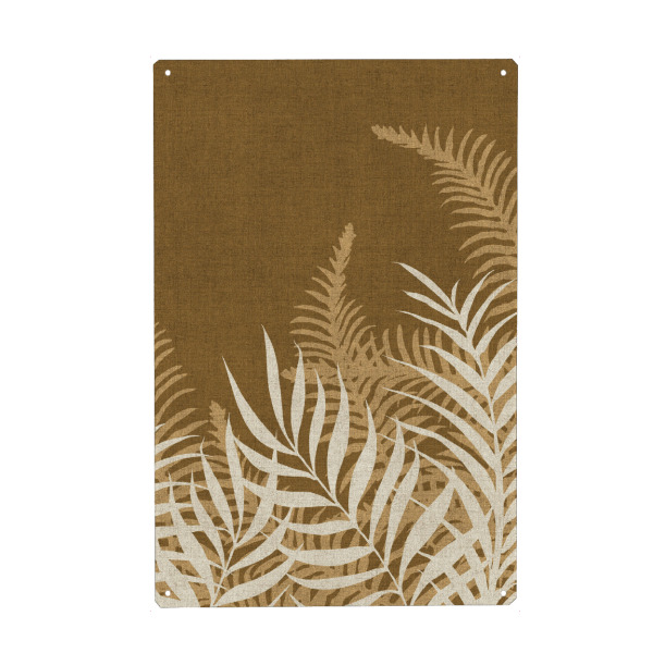 Metall Poster "Into The Jungle Golden Due" artboxONE - Natur,Floral - Botanisch,Tropisch,Laub,Farne,Blätter,Wald,Wild,Dschungel,Wildheit,Abenteuer