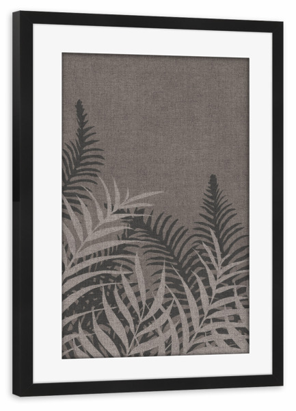 Poster mit Rahmen schwarz "Into The Jungle Taupe Uno" artboxONE - Natur,Floral
