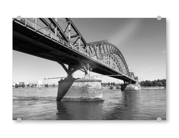Acrylglasbild "Kölner Südbrücke" artboxONE - Städte / Köln,Reise,Schwarzweiß,Architektur,Reise / Länder