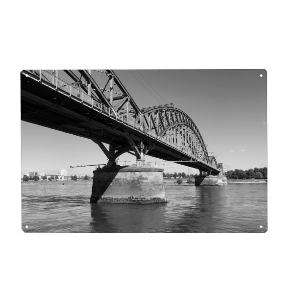Holzbild "Kölner Südbrücke" artboxONE - Städte / Köln,Reise,Schwarzweiß,Architektur,Reise / Länder