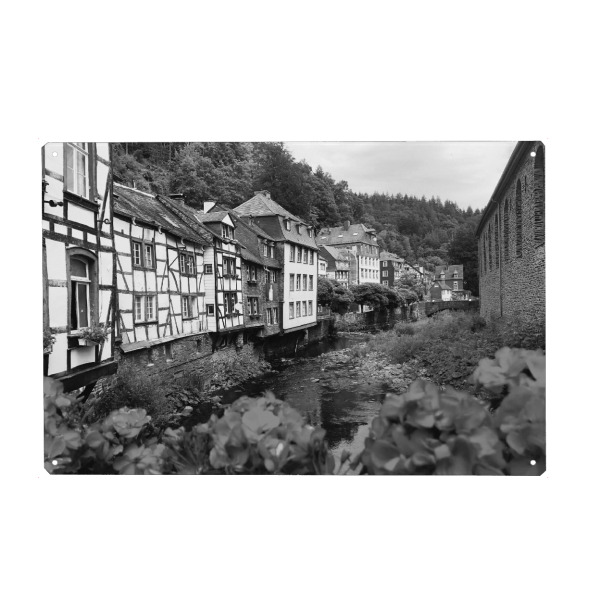 Holzbild "Monschau (Eifel)" artboxONE - Reise,Schwarzweiß,Architektur,Reise / Länder