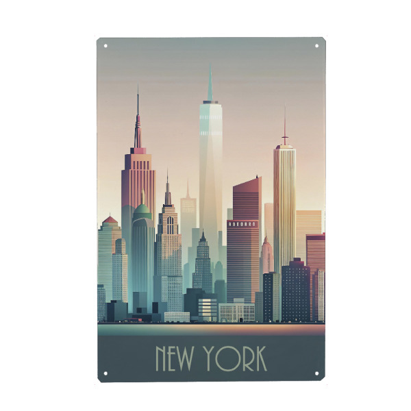 Metall Poster "Skyline von New York" artboxONE - Städte,Reise,Abstrakt,Architektur