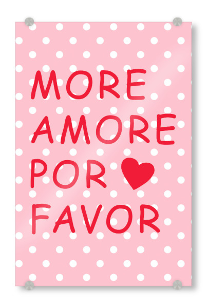 Acrylglasbild "Herzige Amore Botschaft" artboxONE - Typografie,Geometrie,Liebe