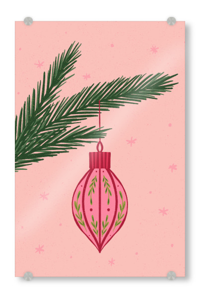 Acrylglasbild "Christmas Globe on branch" artboxONE - Weihnachten