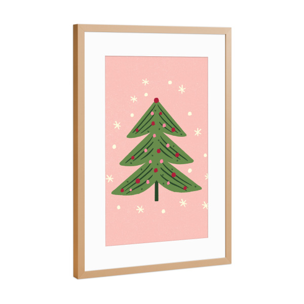 Poster mit Rahmen Kupfer "Dekorierter Weihnachtsbaum" artboxONE - Weihnachten