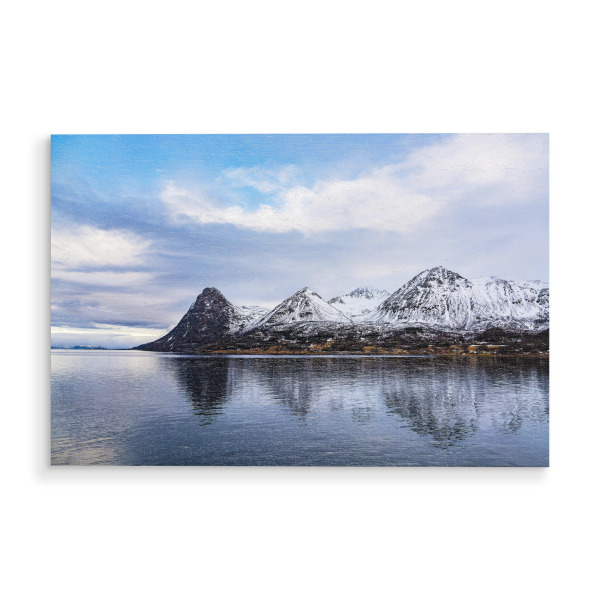 Holzbild "Winter nahe Harstad in Norwegen" artboxONE - Natur,Reise,Reise / Strand und Meer,Reise / Länder