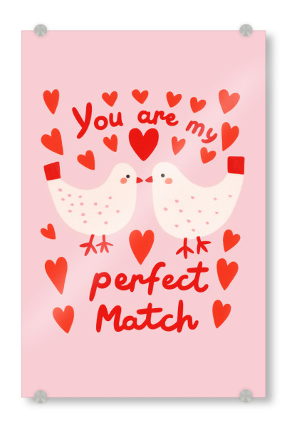 Acrylglasbild "Romantische Taubenliebe" artboxONE - Typografie,Tiere,Liebe