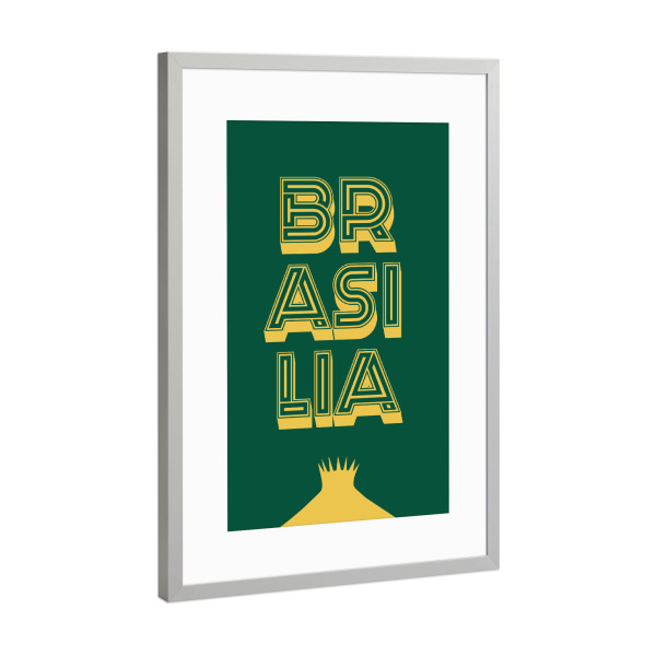 Poster mit Rahmen Silber "Brasilia" artboxONE - Städte,Typografie,Reise,Reise / Länder