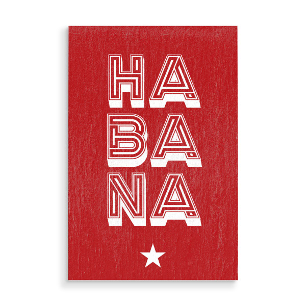 Holzbild "La Habana" artboxONE - Städte,Typografie,Reise,Reise / Länder