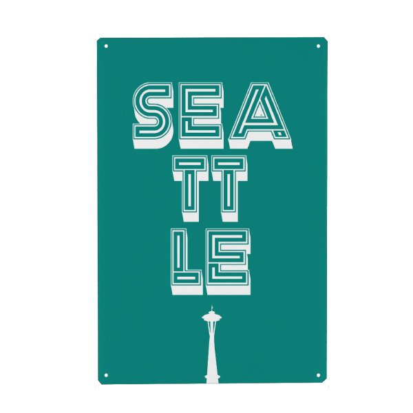 Holzbild "Seattle Typo" artboxONE - Städte,Typografie,Reise,Reise / Länder