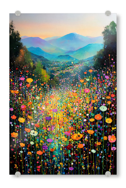 Acrylglasbild "Bergblumen A (matart)" artboxONE - Natur,Floral - Blumen,Gebirge,Wald,Natur,Modern,Kunst