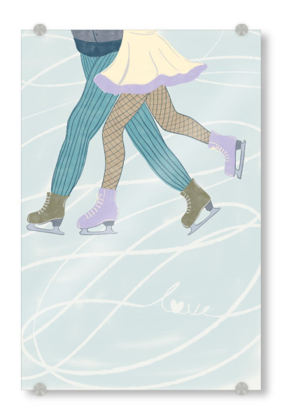 Acrylglasbild "Paar auf Eis" artboxONE - Liebe,Weihnachten,Männer