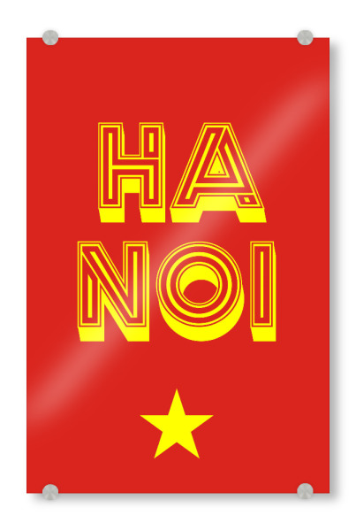 Acrylglasbild "Hanoi" artboxONE - Städte,Typografie,Reise,Reise / Asien,Reise / Länder