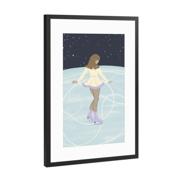 Poster mit Rahmen Schwarz (Metallic) "Ice dancing" artboxONE - Menschen,Sport,Weihnachten