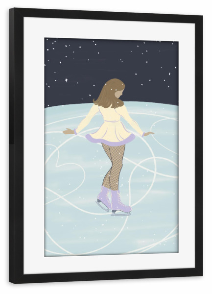 Poster mit Rahmen schwarz "Ice dancing" artboxONE - Menschen,Sport,Weihnachten