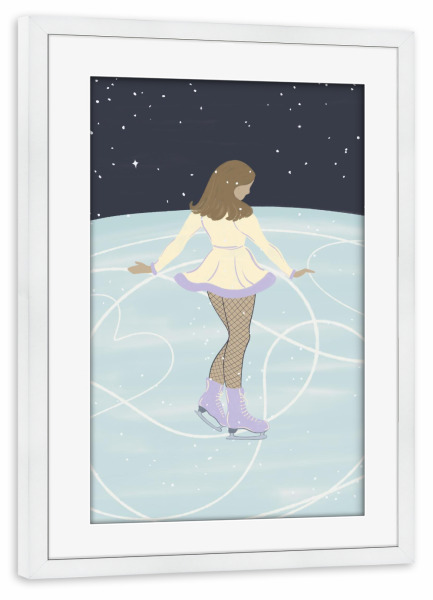 Poster mit Rahmen weiß "Ice dancing" artboxONE - Menschen,Sport,Weihnachten
