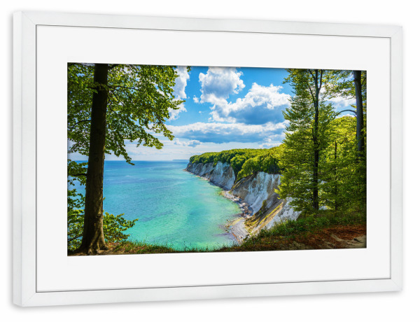 Poster mit Rahmen weiß "Kreidefelsen und Rügen" artboxONE - Natur,Reise,Reise / Strand und Meer