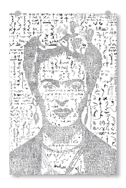 Acrylglasbild "Frida Abstrakt Symbole" artboxONE - Abstrakt,Menschen,Schwarzweiß