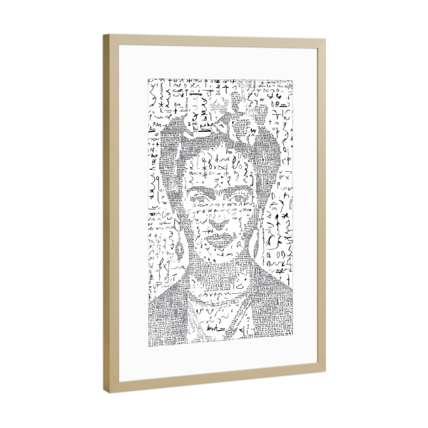Poster mit Rahmen Gold "Frida Abstrakt Symbole" artboxONE - Abstrakt,Menschen,Schwarzweiß