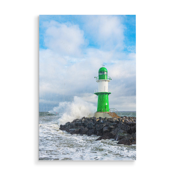 Holzbild "Molenturm und Sturm" artboxONE - Natur,Reise,Architektur,Reise / Strand und Meer