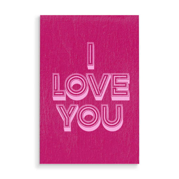 Holzbild "I love You Retro" artboxONE - Typografie,Liebe,Für Mama