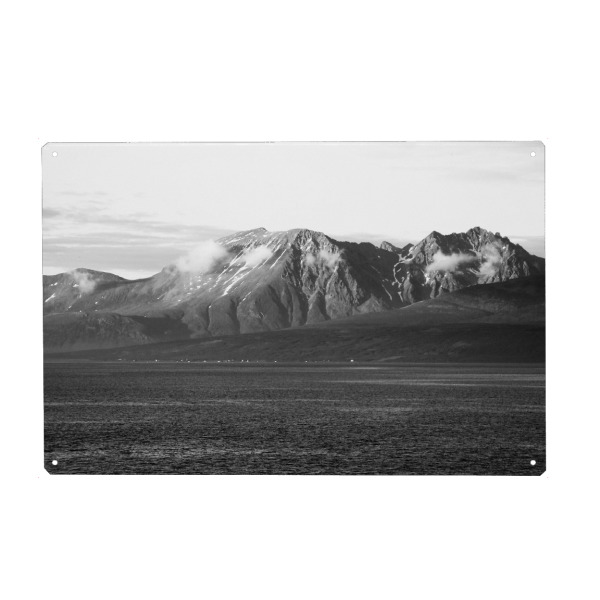 Holzbild "Küstenlandschaft, Norwegen" artboxONE - Natur,Reise,Schwarzweiß,Reise / Strand und Meer,Reise / Länder