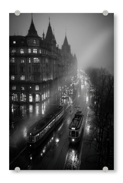 Acrylglasbild "Stadt Zürich by Night mit KI" artboxONE - Städte / Zürich - Stadt zürich,Zürich,City zürich,Zürich city,Zürich schweiz,Zürich ki