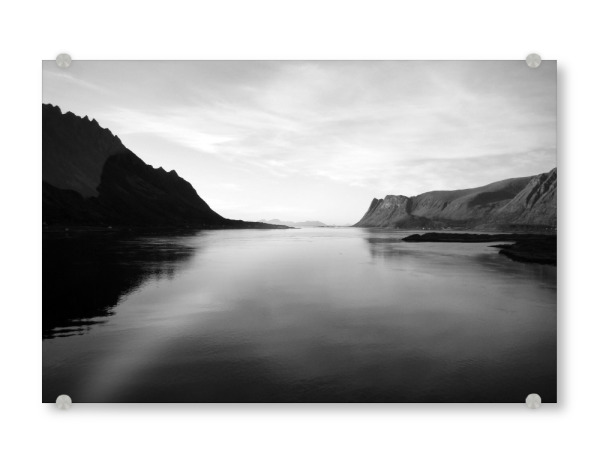 Acrylglasbild "Lofoten s/w" artboxONE - Natur,Reise,Schwarzweiß,Reise / Strand und Meer,Reise / Länder