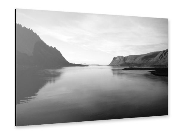 Alu-Dibond "Lofoten s/w" 30x20 cm artboxONE