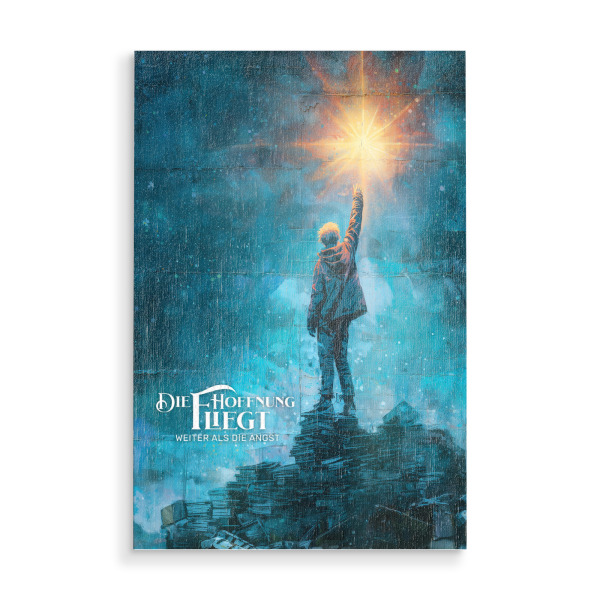 Holzbild "Hoffnung fliegt" artboxONE - Streetart