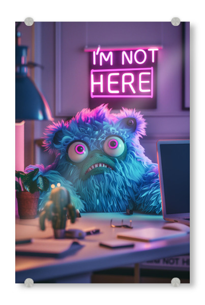 Acrylglasbild "Ich war nicht hier" artboxONE - Comic,Streetart,Lustig