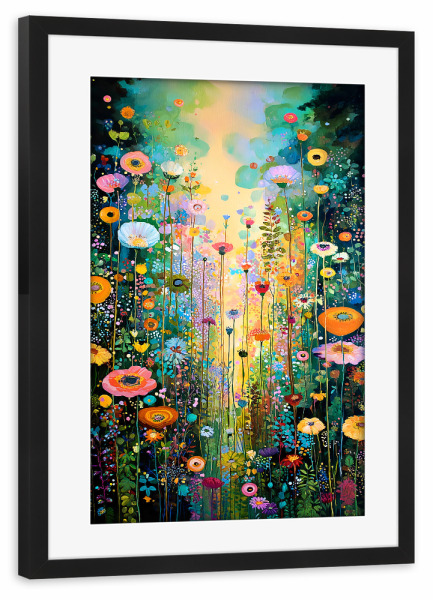 Poster mit Rahmen schwarz "Wiesenblumen A (matart)" artboxONE - Natur,Floral - Blumen,Wiese,Natur,Modern,Kunst