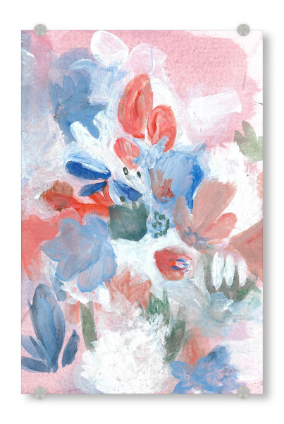 Acrylglasbild "Blumen aus Paris" artboxONE - Floral - Blumen,Blumenstrauß,Floral,Girls,Modern,Malerei,Kunst